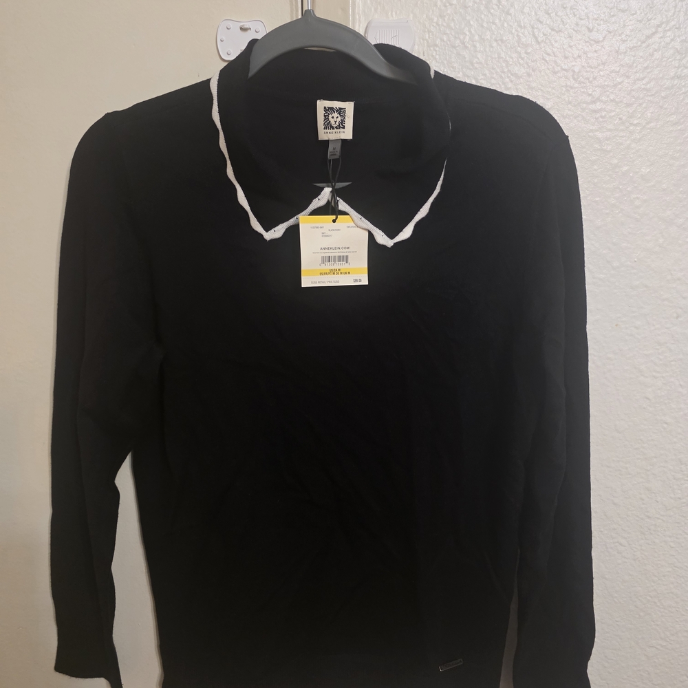 Anne Klein Black Top with White Trim
